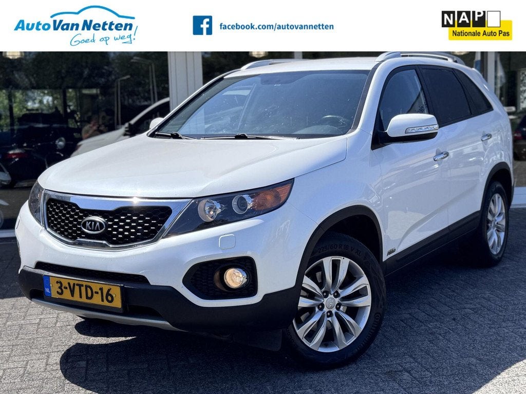 Kia Sorento 2.2 CRDi 197pk 4X4 6 bak! X-clusive,Grijs kentek, Auto's, Euro 5, Zwart, 2500 kg, Wit