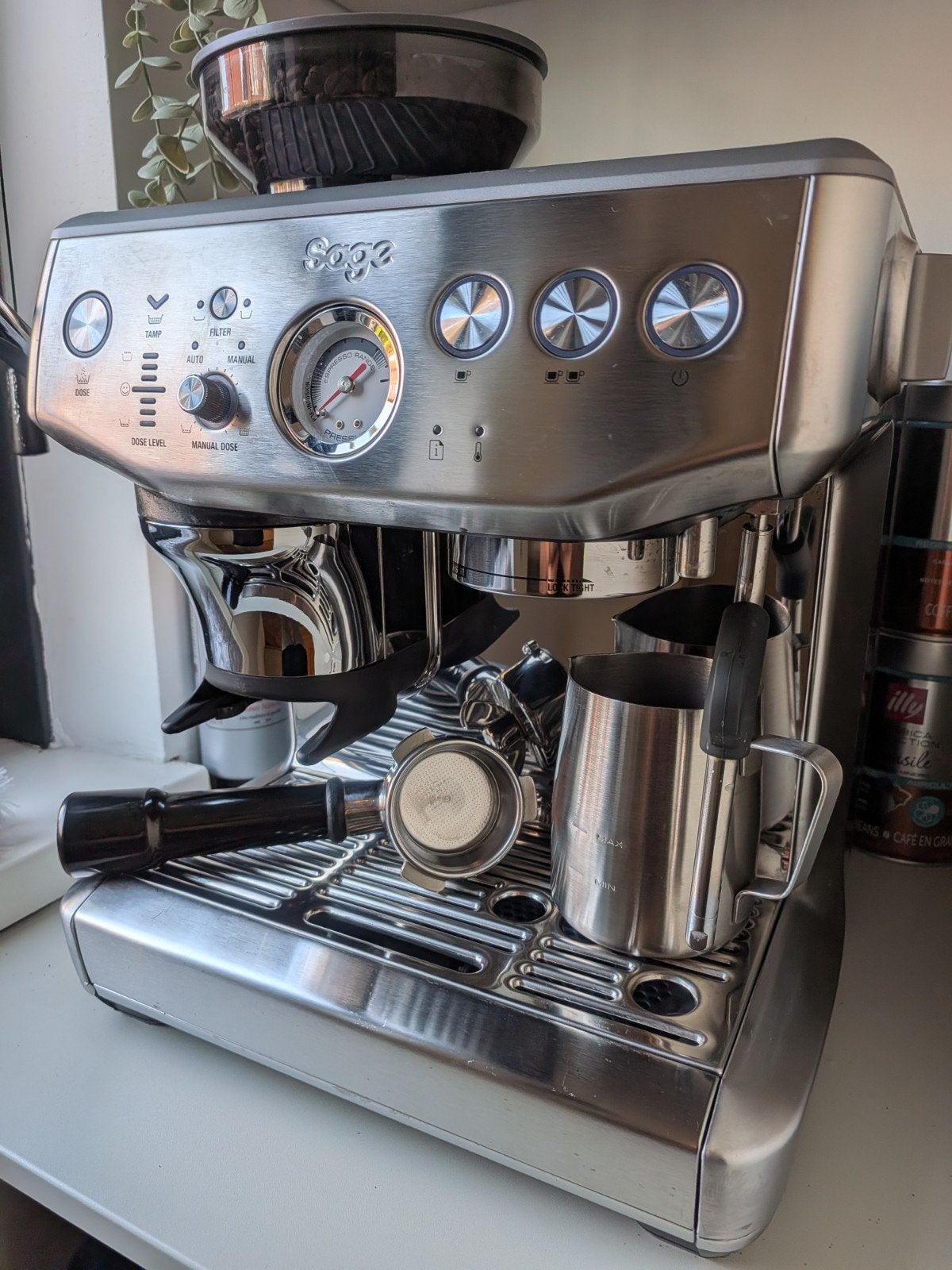 Sage Barista Express İmpress, Witgoed en Apparatuur, Ophalen, Zo goed als nieuw, Espresso apparaat