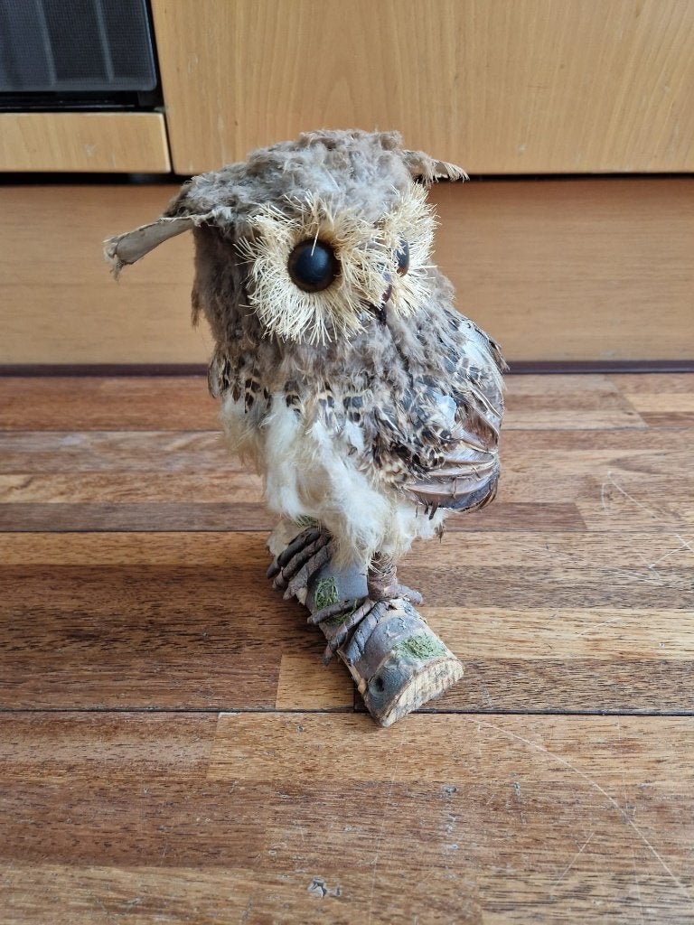 Vintage uil beeld, Verzamelen, Beelden en Beeldjes, Ophalen, Gebruikt, Dier