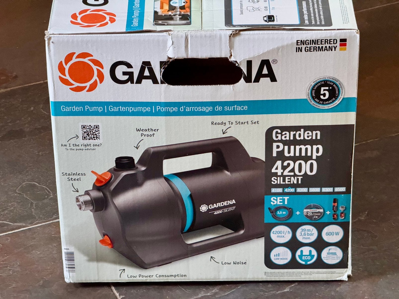 Gardena Pomp 4200 Silent Set - Nieuw in doos, Ophalen of Verzenden, Nieuw, Elektrisch, Beregeningspomp