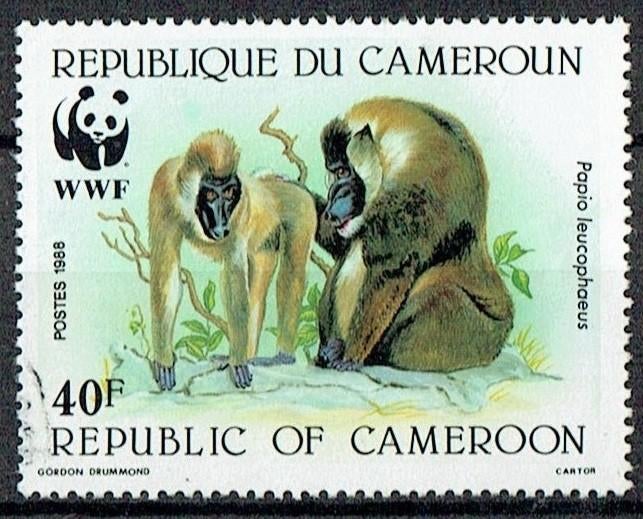 Kameroen 1988 WWF Wilde bedreigde dieren, Postzegels en Munten, Verzenden, Gestempeld, Dier of Natuur