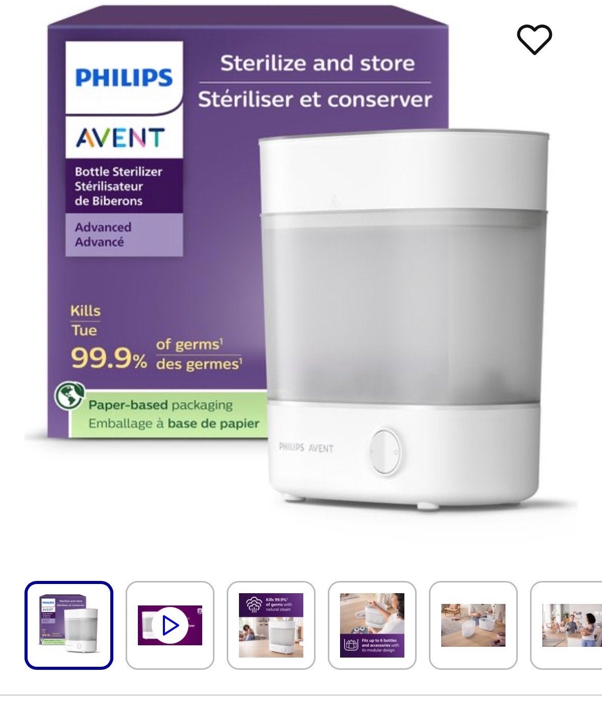 Philips Avent Sterilisator Advanced, Ophalen of Verzenden, Gebruikt, Sterilisator, Philips Avent