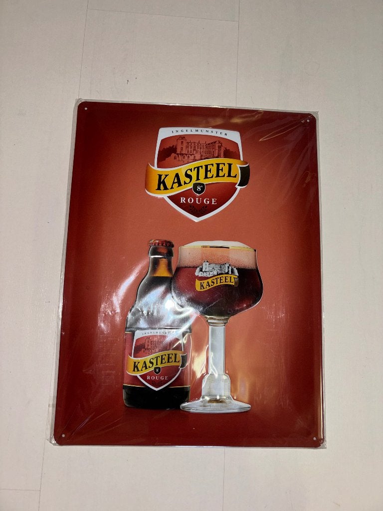 Kasteel Rouge bier reclamebord, Ophalen of Verzenden, Nieuw, Reclamebord, Plaat of Schild, Overige merken
