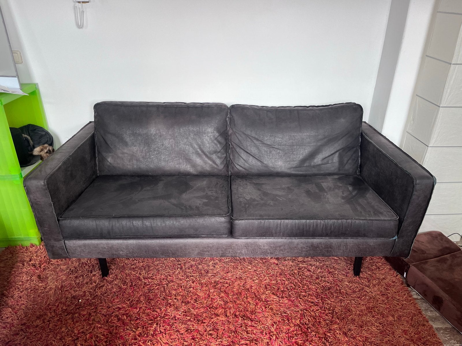 BePureHome Bank Rodeo Classic 2,5-Zits - Zwart industrieel, Ophalen, Gebruikt, 150 tot 200 cm, Driepersoons
