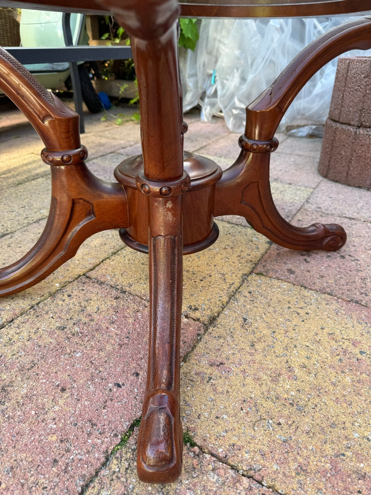 Ovale salontafel met glazen blad gratis ophalen, Antiek en Kunst, Antiek | Meubels | Tafels, Ophalen
