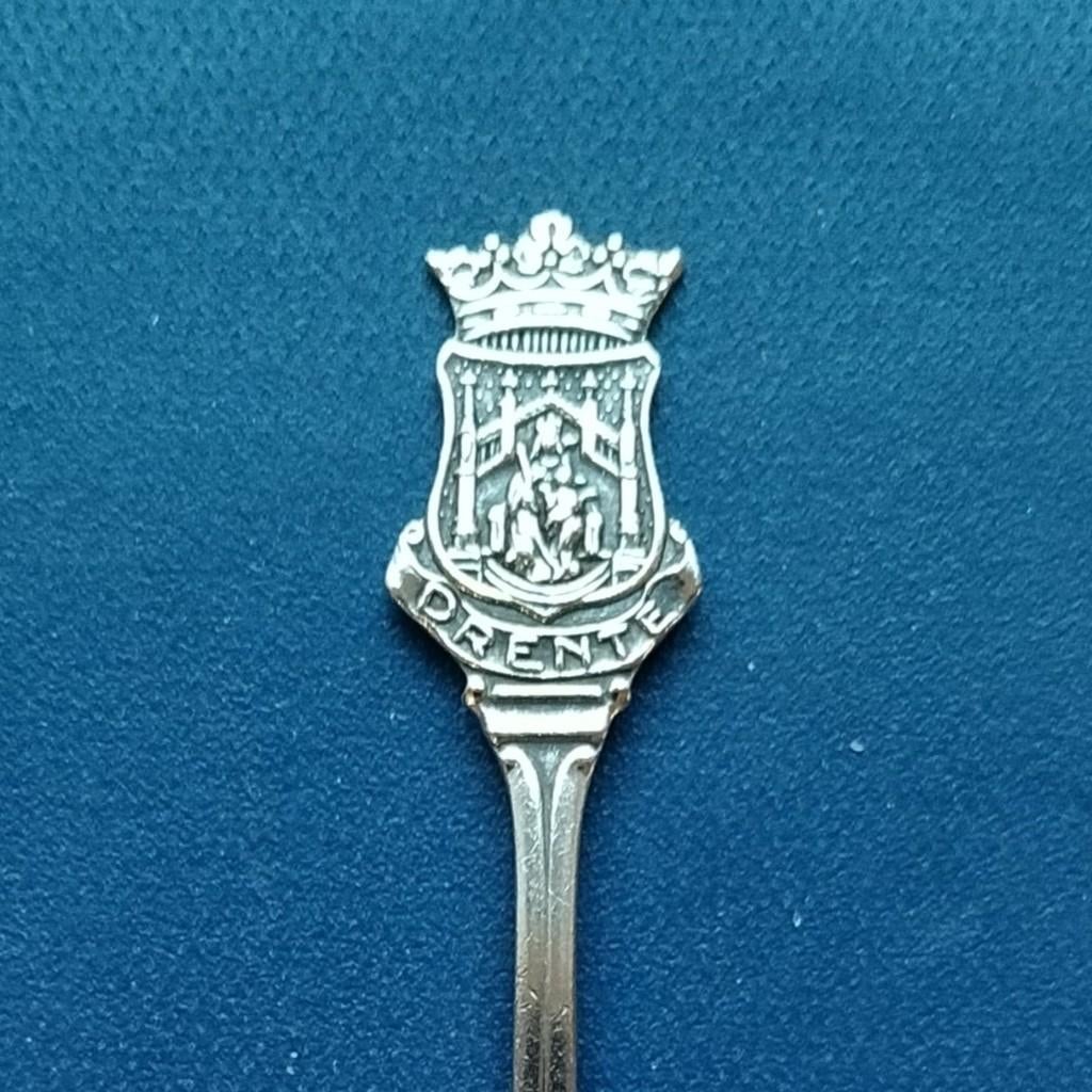 verzilverd lepeltje provincie Drente (Drenthe) (Sola 100), Antiek en Kunst, Ophalen of Verzenden