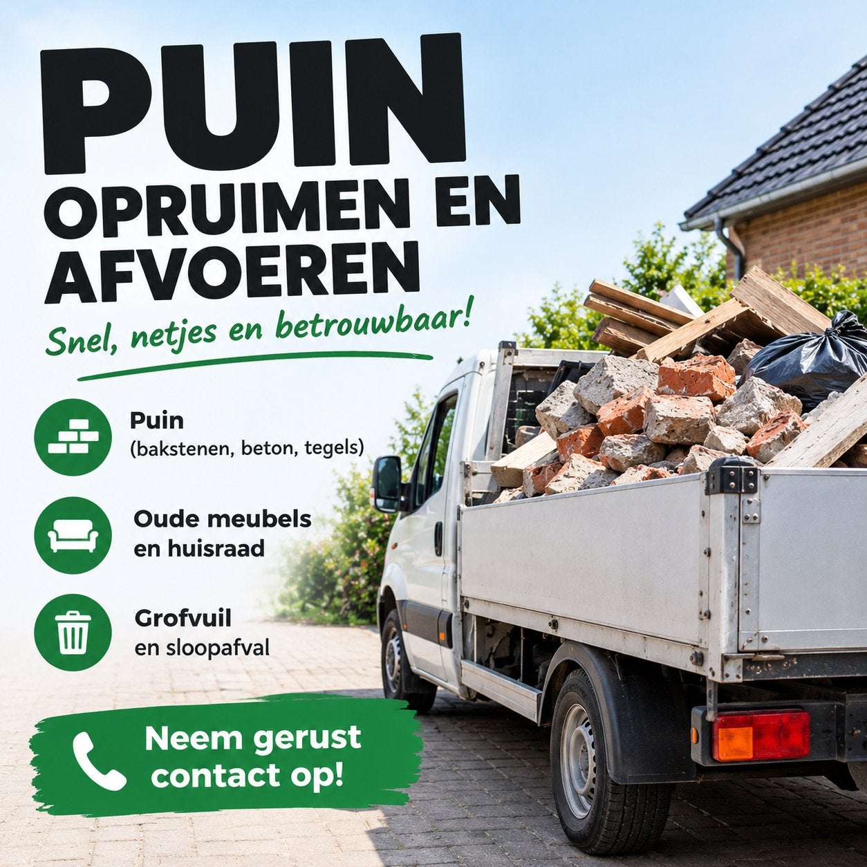 Puin opruimen & afvoeren Noord Holland