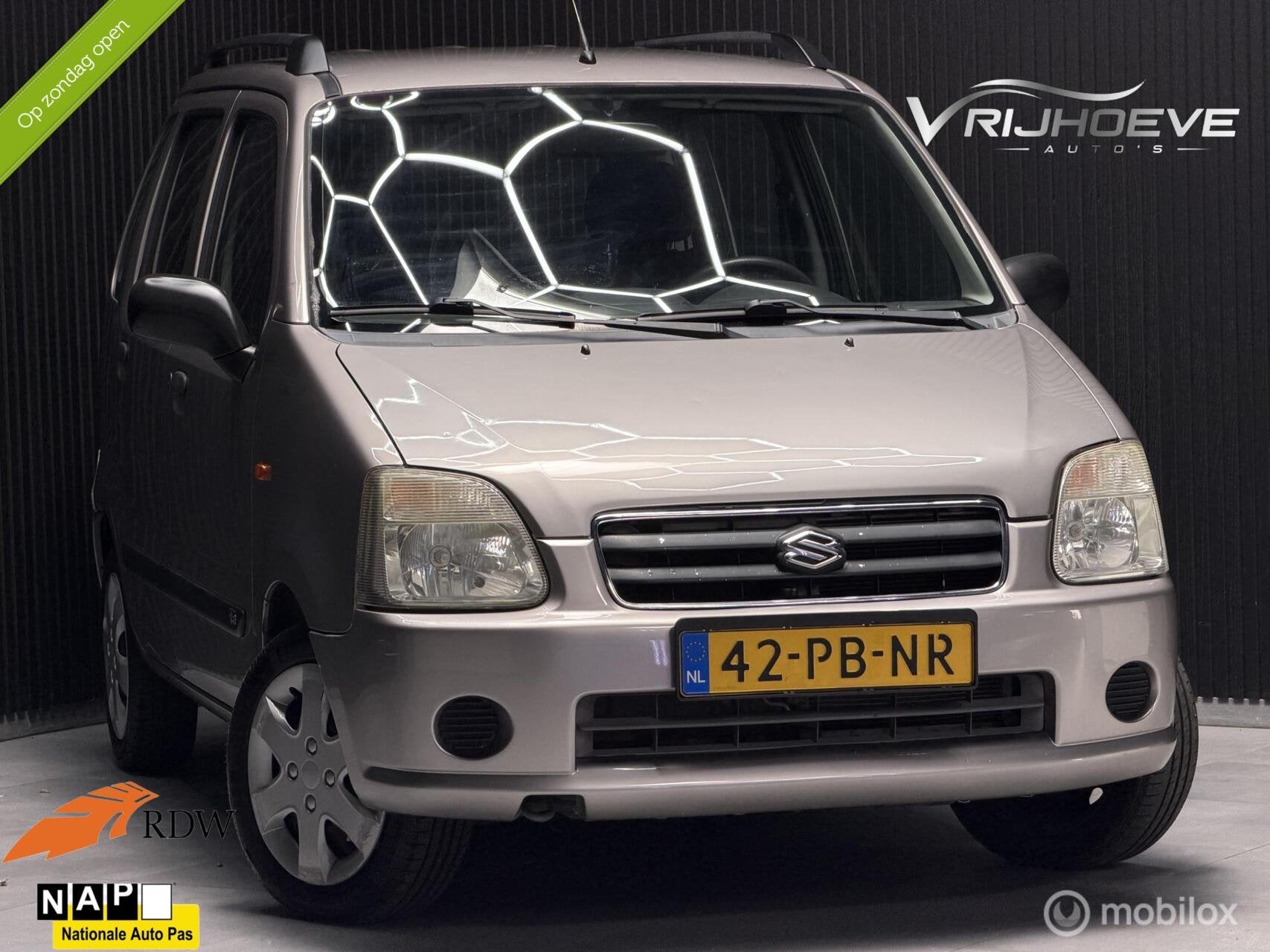 Suzuki Wagon R+ 1.3 GLX|NAP|APK|AIRCO|STUURBEKR|ELEKRAMEN, Auto's, 94 pk, 4 cilinders, Wagon R+, Parkeersensor