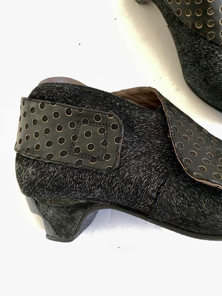 J316 Lisa Tucci maat 38 leren lage laarsjes schoenen zwart, Kleding | Dames, Zwart, Zo goed als nieuw, Lisa Tucci, Ophalen of Verzenden