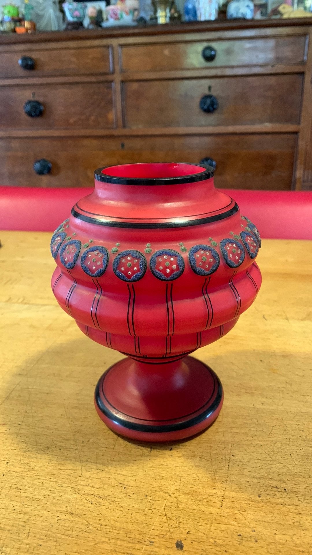 Antiek Art Deco Loetz Witwe  “Tango” glas vaas, Antiek en Kunst, Ophalen of Verzenden