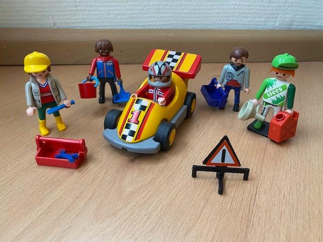Playmobil, racewagen auto formule 1, poppetjes, gereedschap, Kinderen en Baby's, Speelgoed | Playmobil, Ophalen of Verzenden, Gebruikt