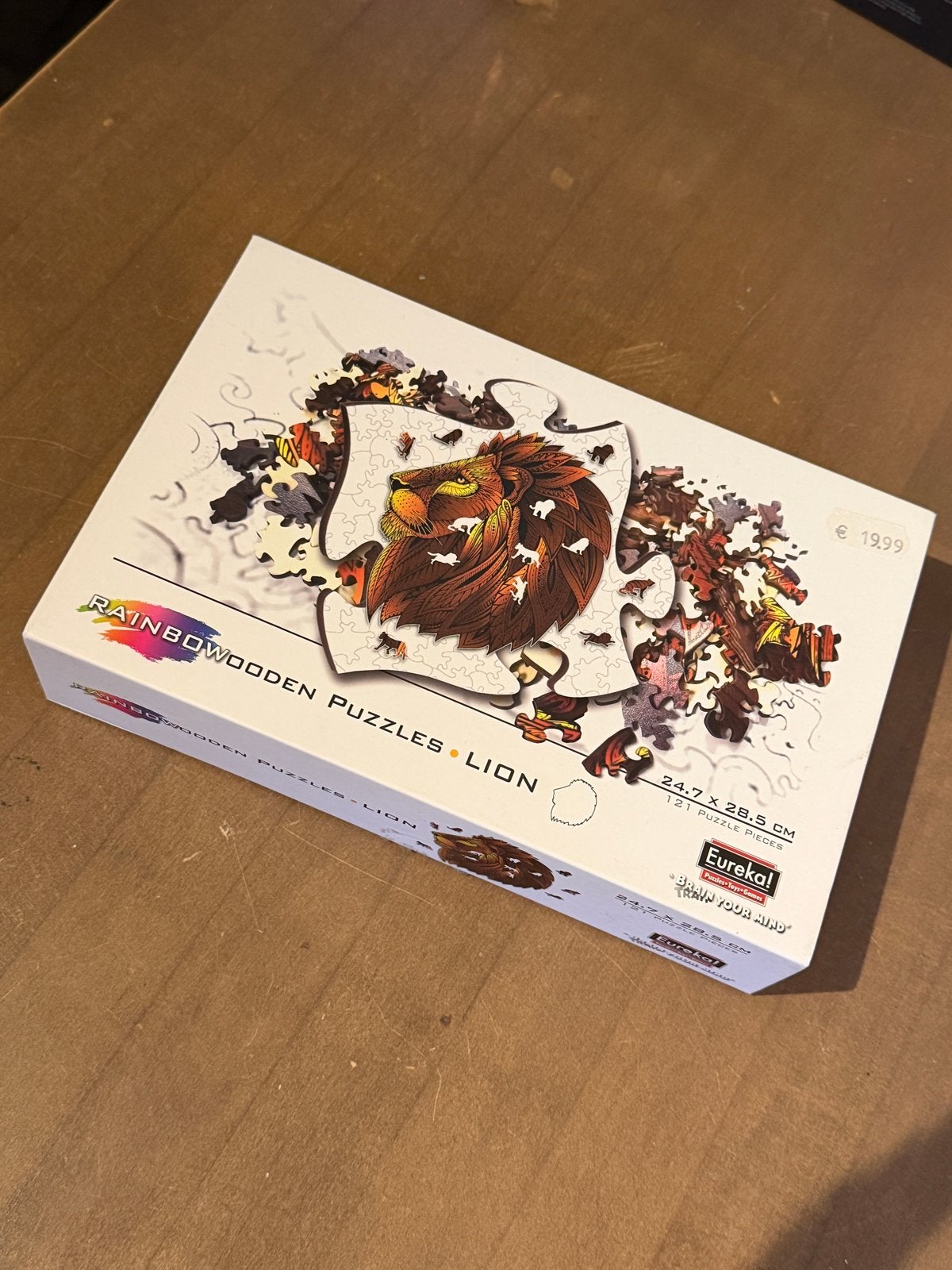 Houten Leeuwenpuzzel - Unieke Vormstukjes, Hobby en Vrije tijd, Ophalen of Verzenden, Minder dan 500 stukjes, Nieuw, Legpuzzel