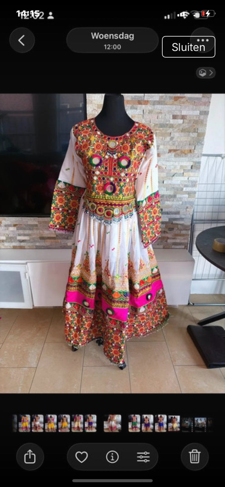 Prachtige traditionele Afghaanse jurk met borduursels, Kleding | Dames, Jurken, Maat 38/40 (M), Meerkleurig, Ophalen of Verzenden