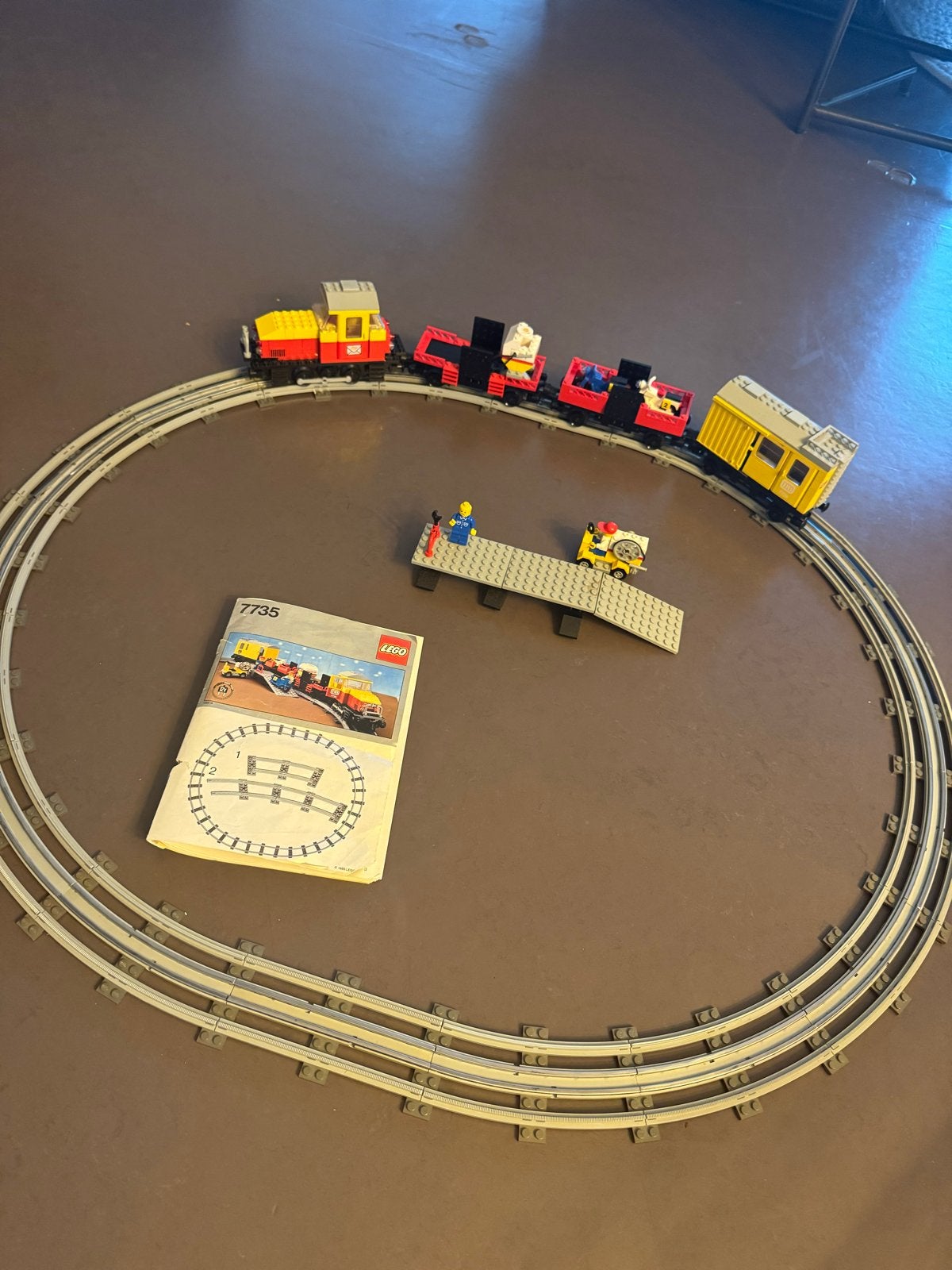 Lego Trein Set 7735 met Rails en Handleiding, Gebruikt, Overige thema's, Lego, Ophalen of Verzenden