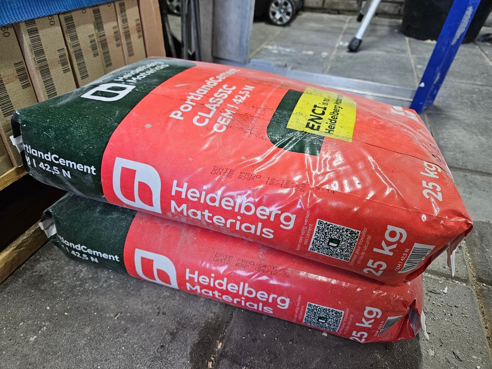2x 25kg Portlandcement Classic CEM I 42,5 N - Nieuw, Ophalen
