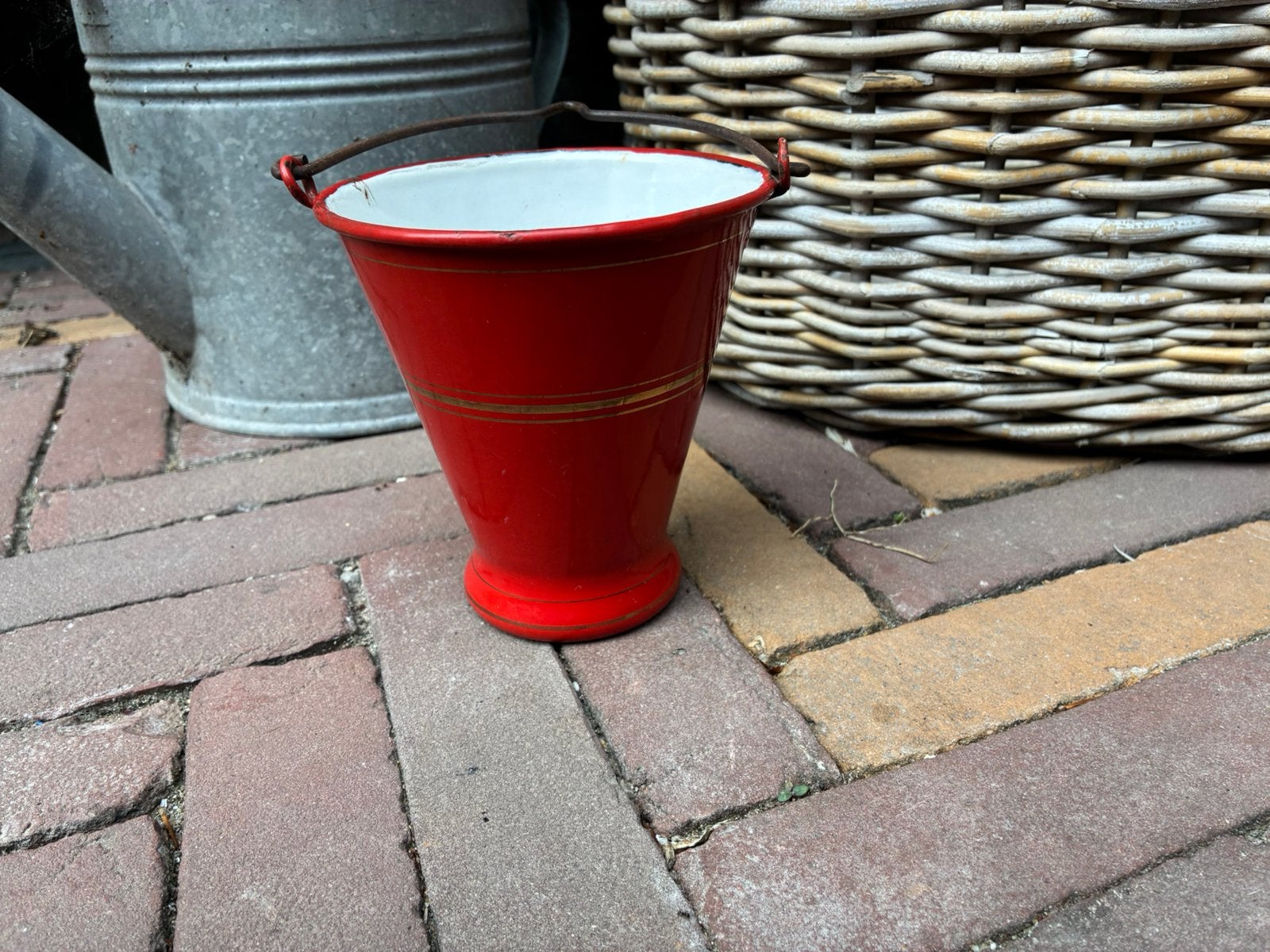 emaille waterpomp emmertje, Antiek en Kunst, Ophalen