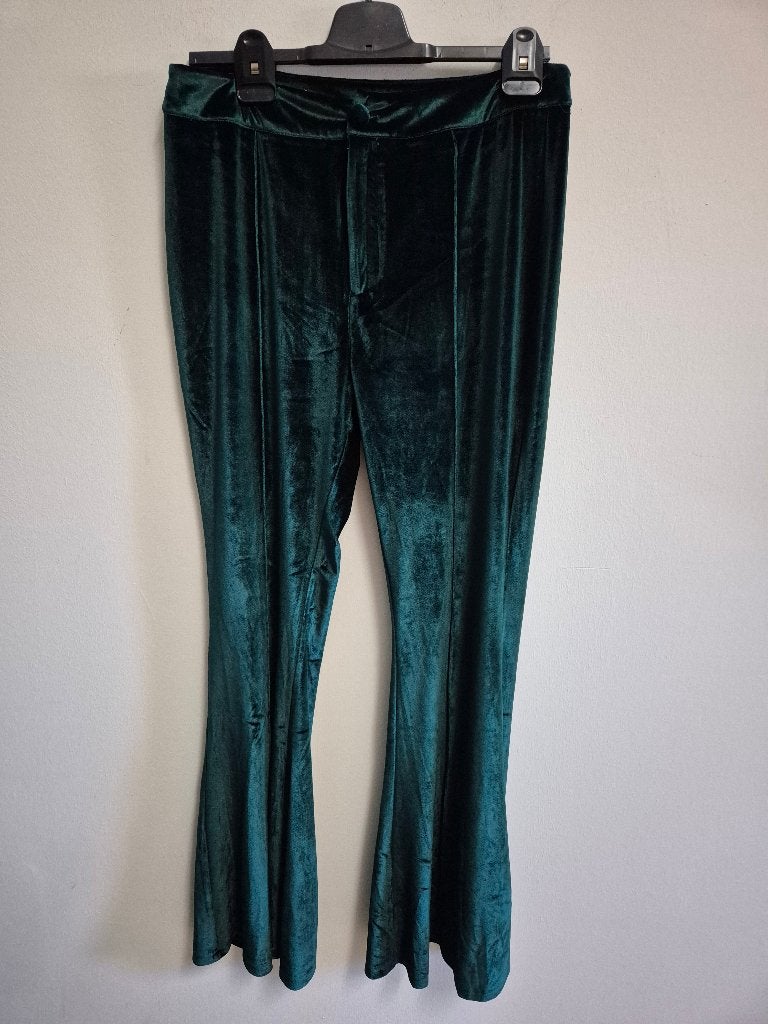 Br41 - Donkergroene velvet Voodoo Vizen broek maat L (1), Ophalen of Verzenden, Zo goed als nieuw, Groen, Lang