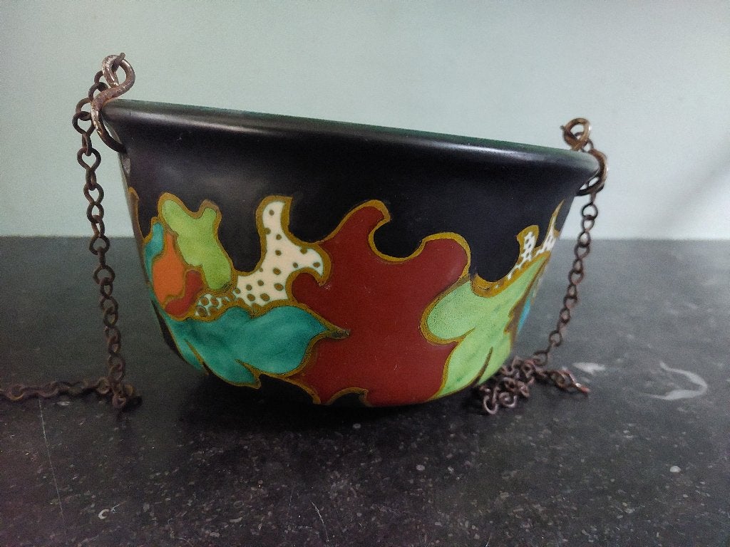 Vintage Hangpot met Bloemenmotief - 10x20 cm, Antiek en Kunst, Ophalen of Verzenden