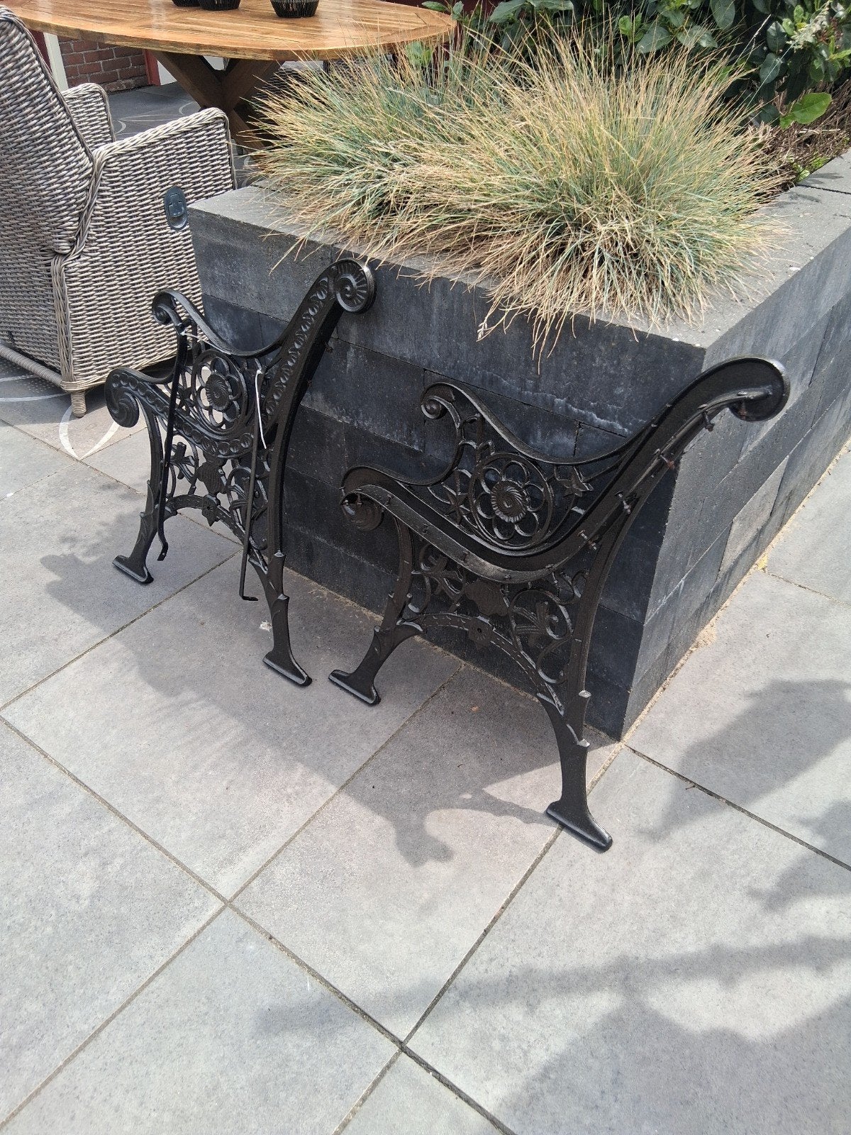 2 brocante leuningen om stoel te maken, Tuin en Terras, Ophalen, Gebruikt, Overige materialen, Stoel
