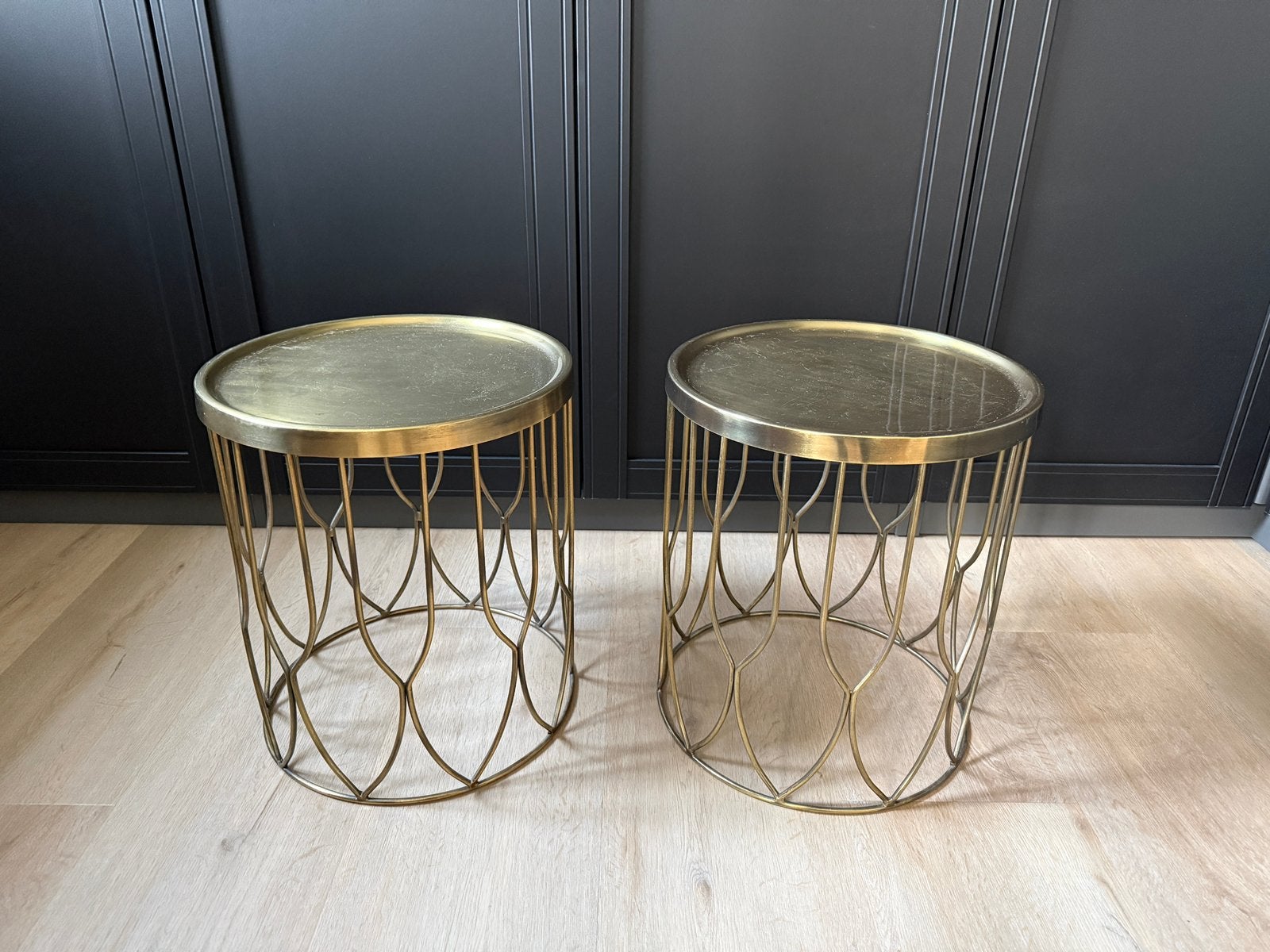 Bijzettafel/nachtkastje Verdi - goud/messingkleur, Ophalen, Minder dan 45 cm, Minder dan 55 cm, Gebruikt
