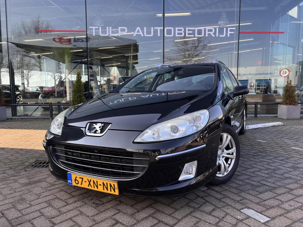 Peugeot 407 SW 2.0-16V ST Pack Business Automaat Leder NAP, Auto's, Gebruikt, Zwart, 4 cilinders, Zwart