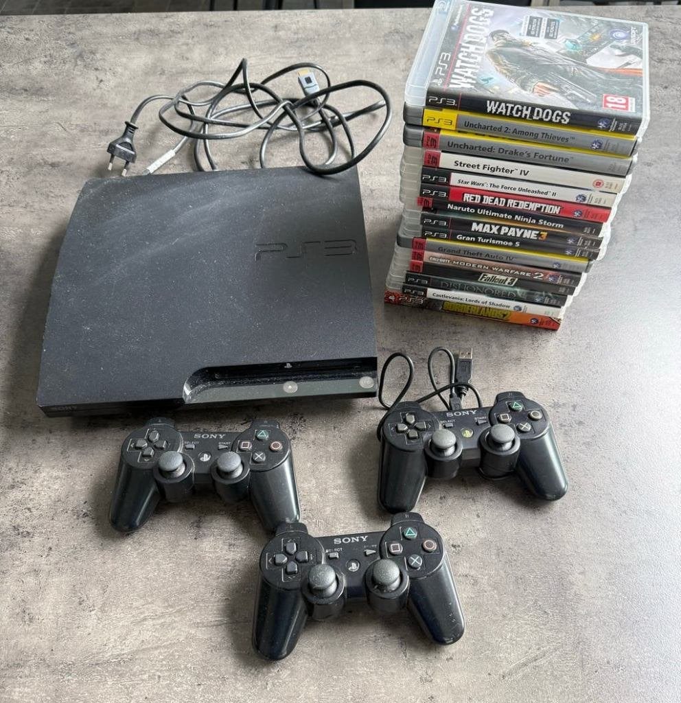 PlayStation 3 set met 3 controllers en 15 games, Vanaf 18 jaar, Overige genres, Ophalen of Verzenden, 3 spelers of meer