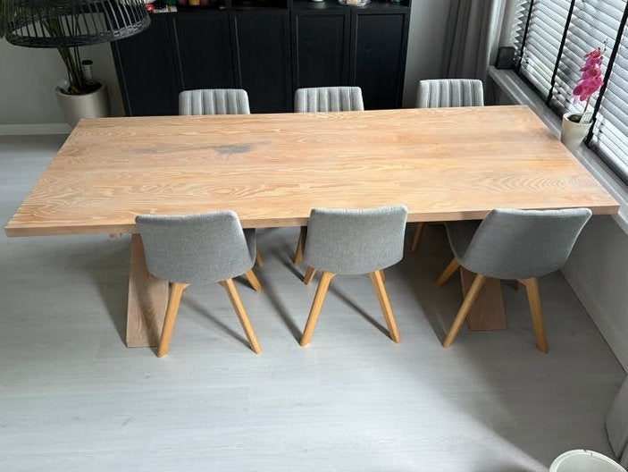 Loods5 Eettafel Essen Bruut white wash 245x100x75, Ophalen, Gebruikt, 100 tot 150 cm, 200 cm of meer