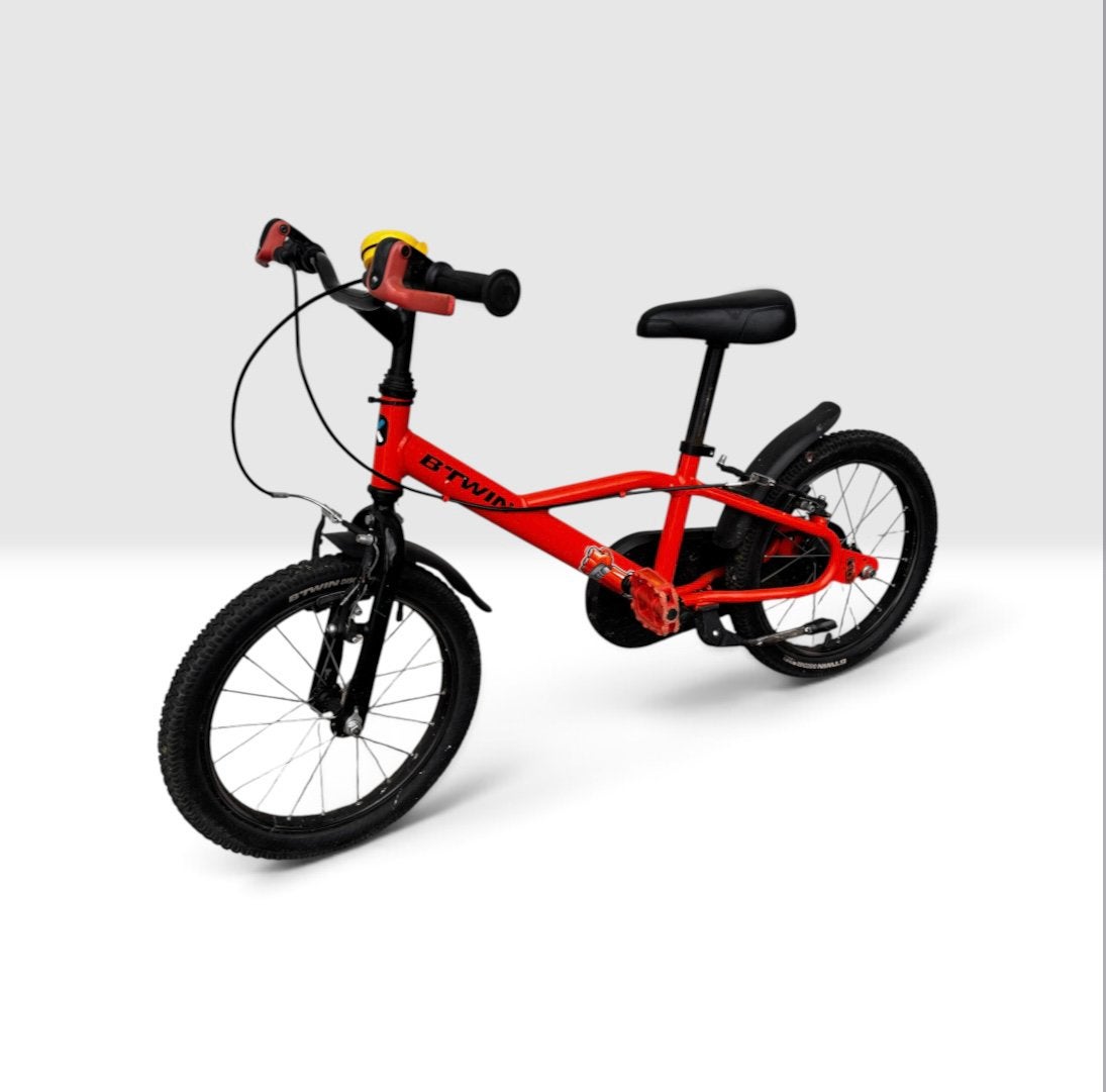 B'Twin kinderfiets 16 inch met uitstekende remmen, Ophalen, Gebruikt, Velgrem, 16 tot 20 inch