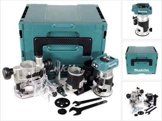 Makita boven-/kantenfrees body in Mbox 18V, Ophalen, Gevuld, Zo goed als nieuw