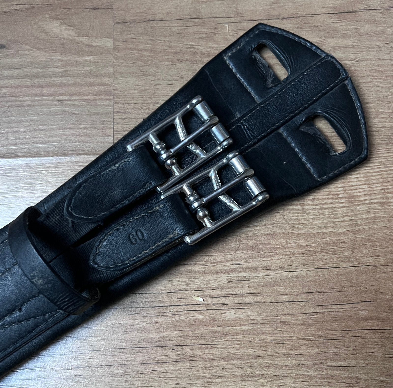 60 CM Kieffer Dressuursingel Zacht Zwart Leer Singel, Dieren en Toebehoren, Paarden en Pony's | Hoofdstellen en Tuigage, Gebruikt