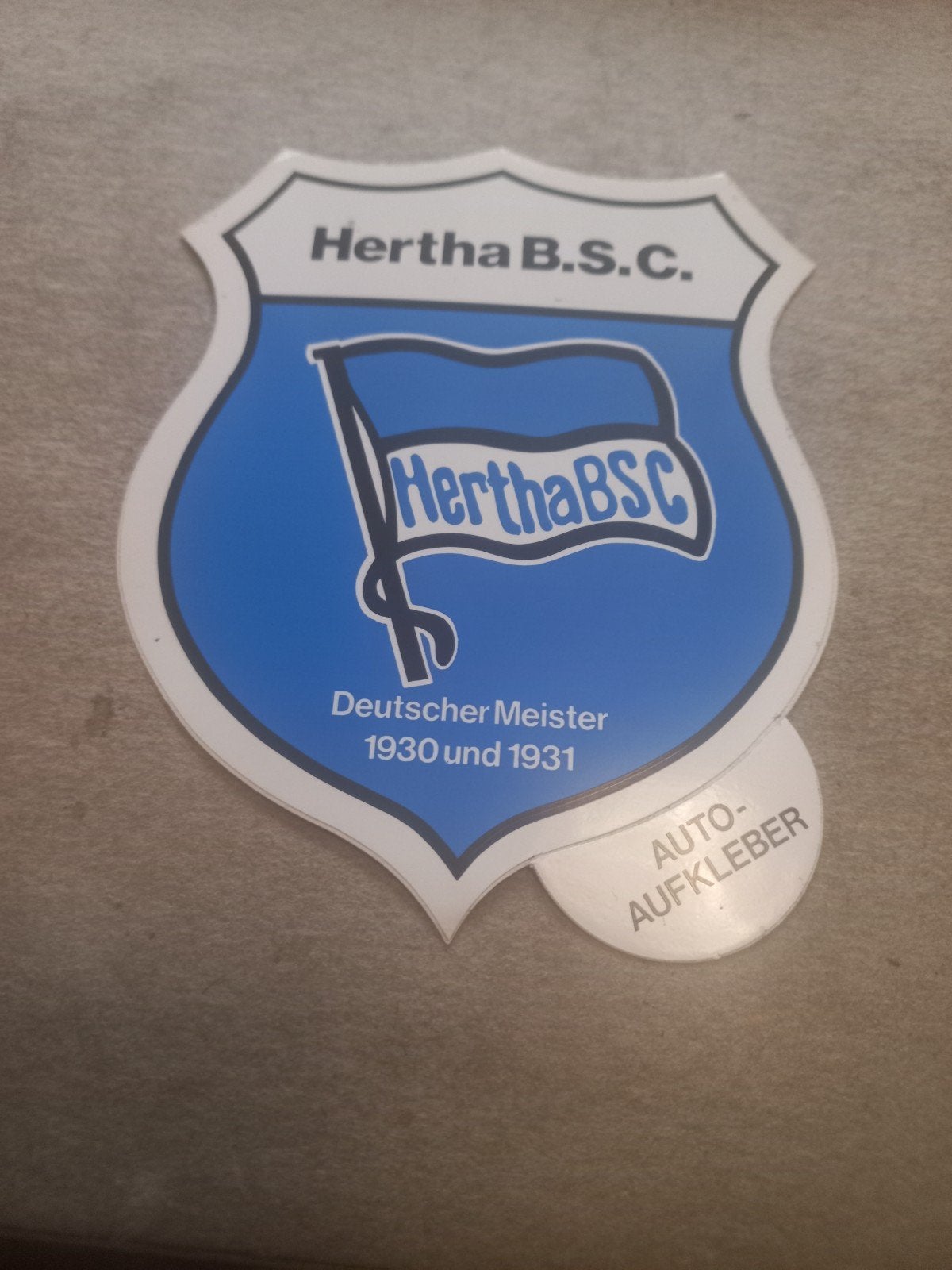 Hertha BSC Auto-Aufkleber - Deutscher Meister 1930 & 1931, Ophalen of Verzenden