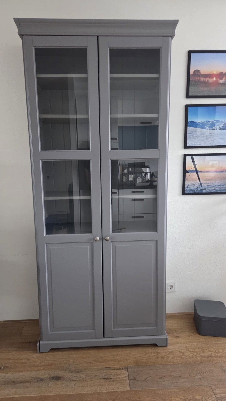 IKEA LIATORP Vitrinekast / Buffetkast Grijs, Ophalen, 200 cm of meer, Klassiek, 50 tot 100 cm