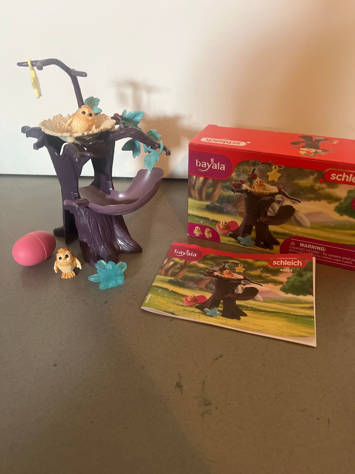 Schleich Bayala 42525 baby uiltjes Speelset boom plus doos, Ophalen of Verzenden, Zo goed als nieuw, Jongen of Meisje