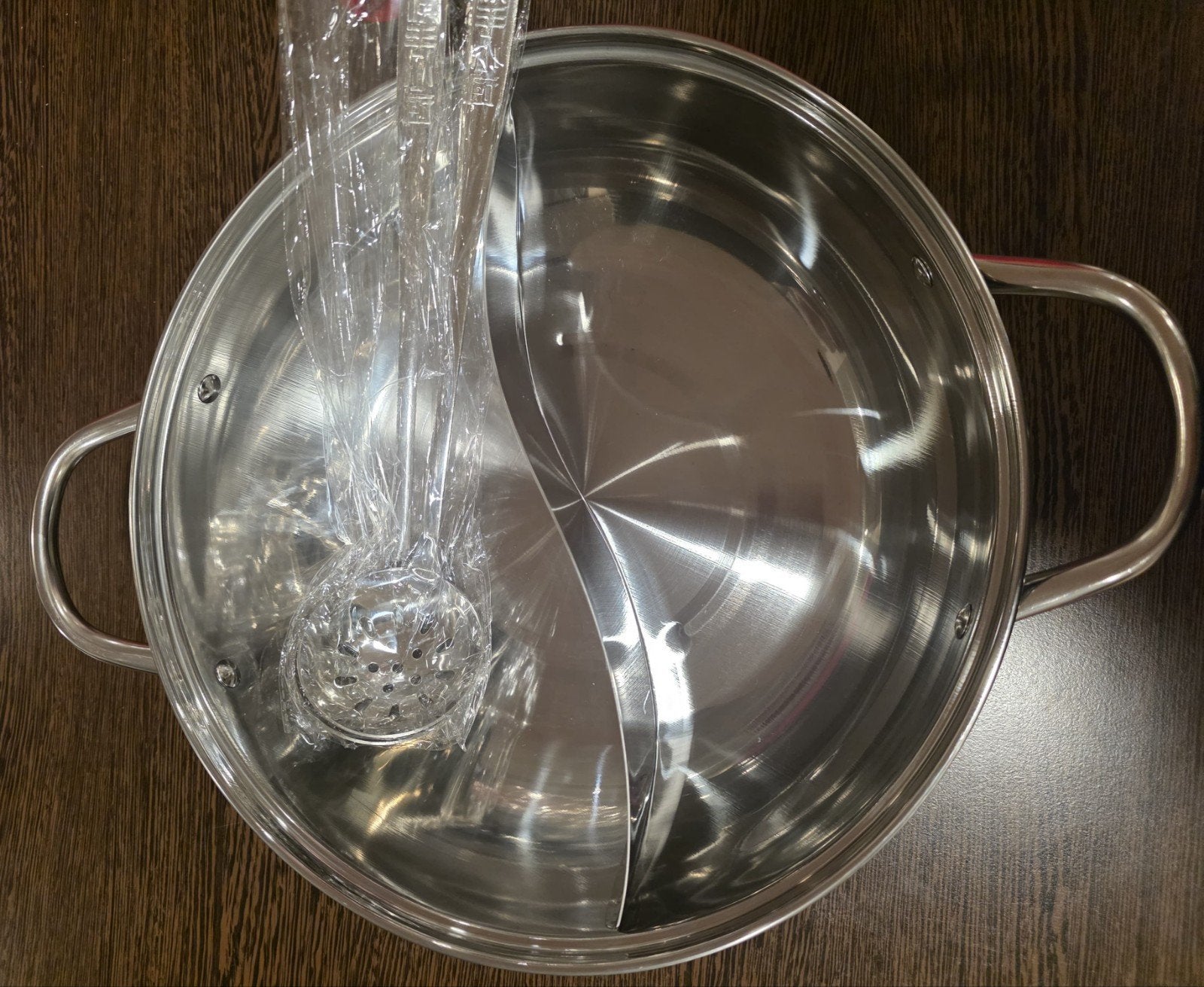 Hotpot pan met 2 opscheplepels, Ophalen of Verzenden, Zo goed als nieuw, Rvs