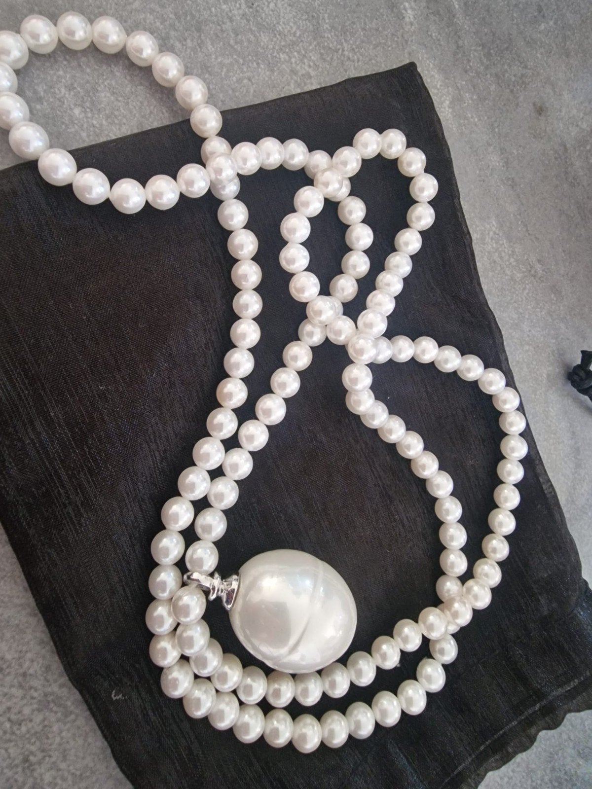 Parelketting, Sieraden, Tassen en Uiterlijk, Kettingen, Verzenden, Zo goed als nieuw, Wit, Overige materialen