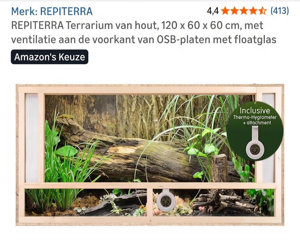 Repiterra Terrarium NIEUW in doos 120x60x60, Dieren en Toebehoren, Ophalen, Nieuw
