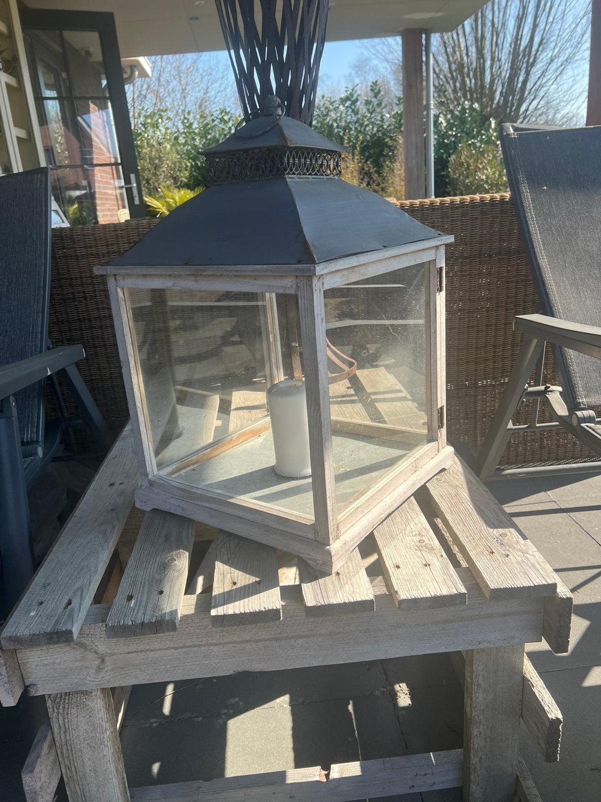 Lantaarn, Tuin en Terras, Ophalen, Staande lamp, 50 tot 250 watt, IJzer
