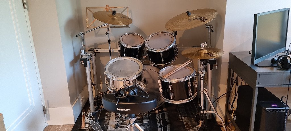 Pearl BLX / Prestige Studio – All Birch Shell – Paiste PST3, Muziek en Instrumenten, Drumstellen en Slagwerk, Ophalen, Gebruikt
