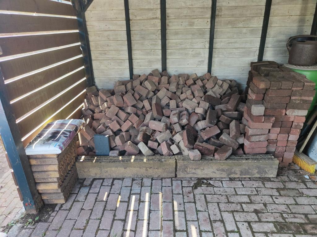 Gebruikte bakstenen voor tuin of bestrating, Doe-het-zelf en Verbouw, Metselstenen, Gebruikt, Bakstenen, Ophalen