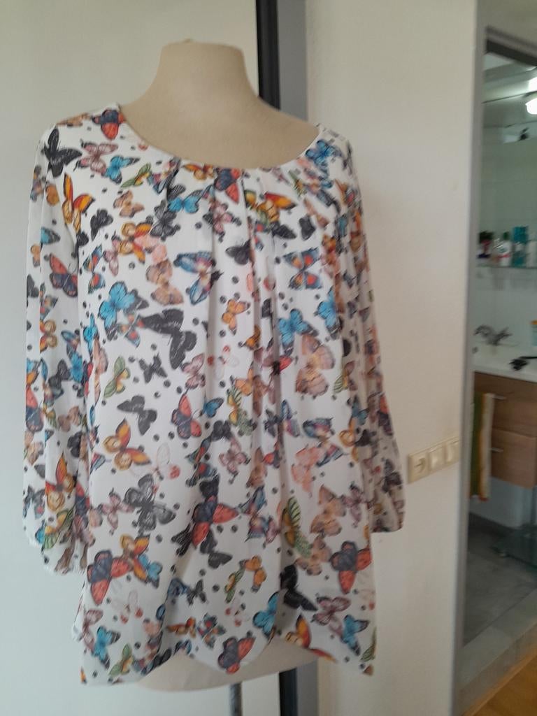 Azuri woman blouse met vlinderprint, maat L, Ophalen of Verzenden