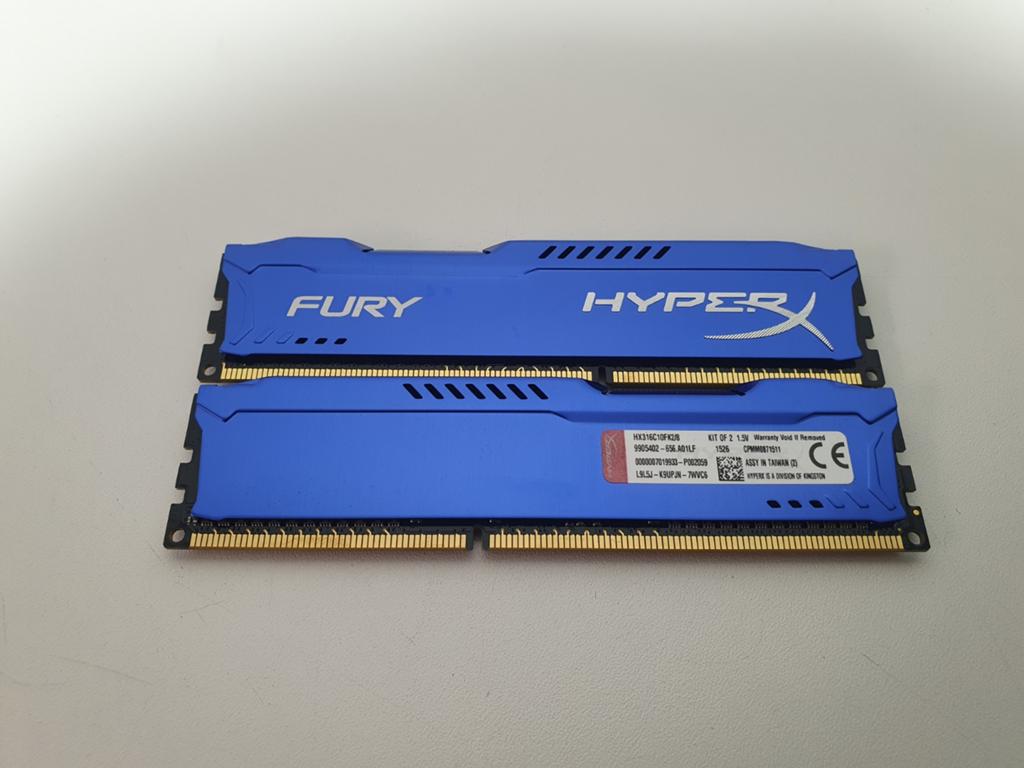 Kingston HyperX Fury 2x4GB 8GB DDR3 1600MHz Blauw Kit, Computers en Software, RAM geheugen, ., 8 GB, DDR3, Ophalen of Verzenden