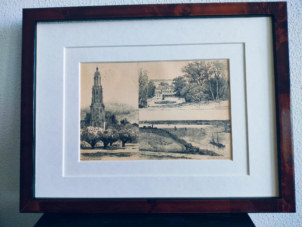 Craandijk Litho Rhenen Grebbeberg Rijn Heimerstein 1880 (86), Ophalen of Verzenden
