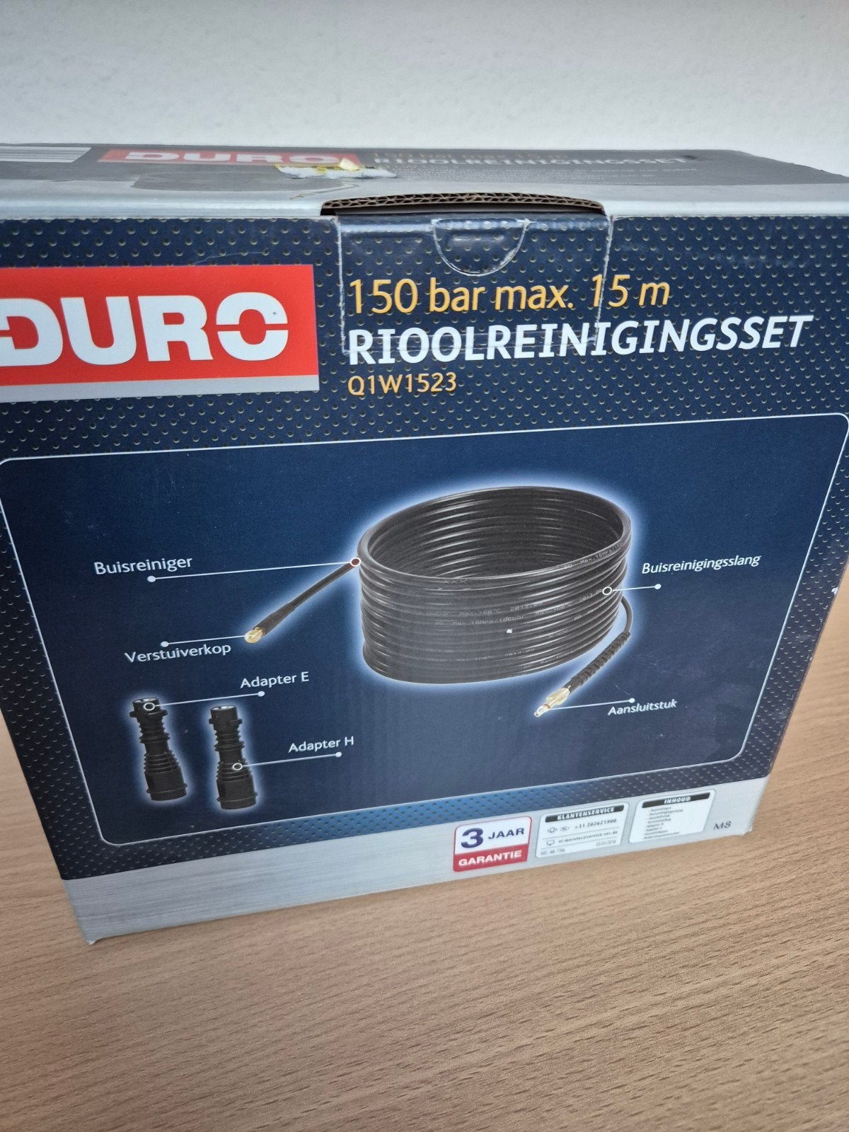 Duro Rioolreinigingsset 150 bar max. 15 m Q1W1523, Ophalen of Verzenden