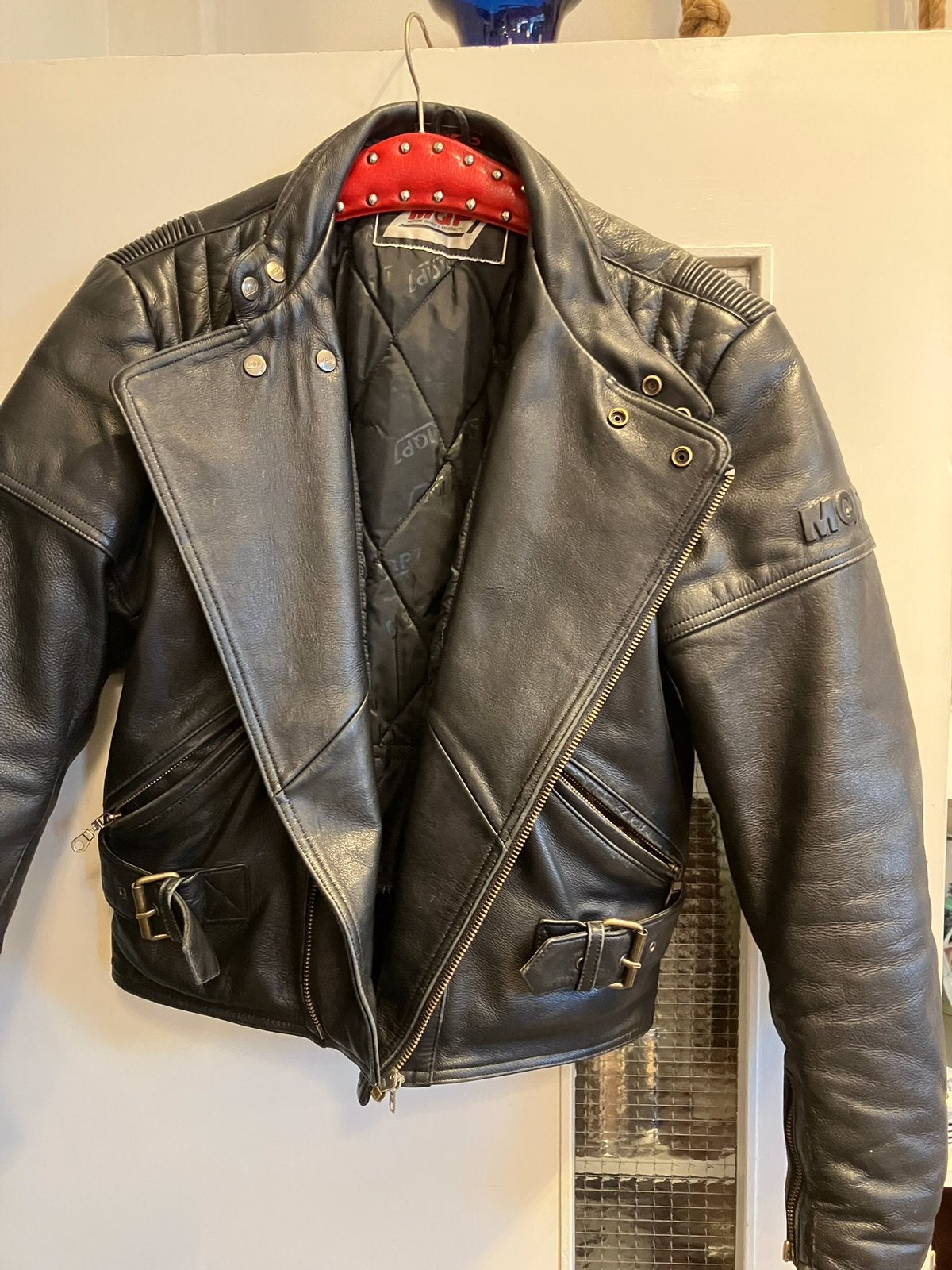 Leren motor jas MQP. Maat 52.  Soepel leer., Ophalen of Verzenden, Tweedehands, Jas | leer