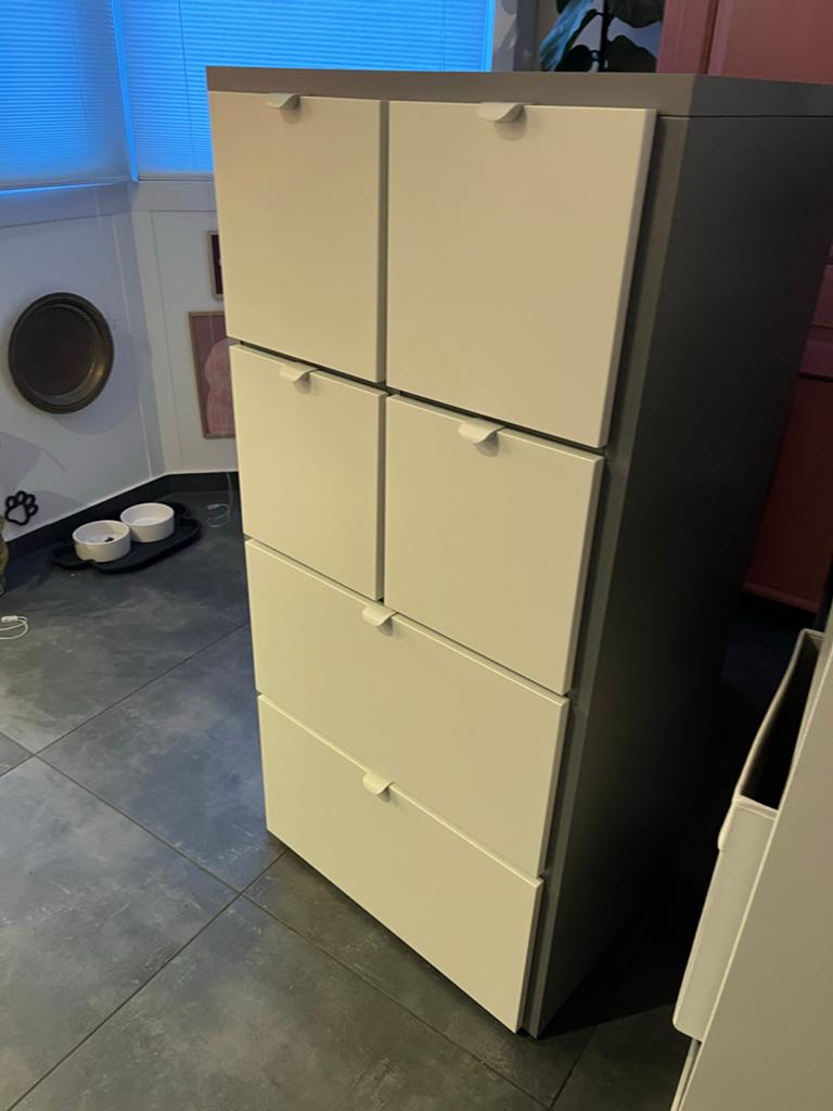 Visthus ladekast met 6 laden - Grijs/Wit, Ophalen, Kunststof, Gebruikt, 5 laden of meer