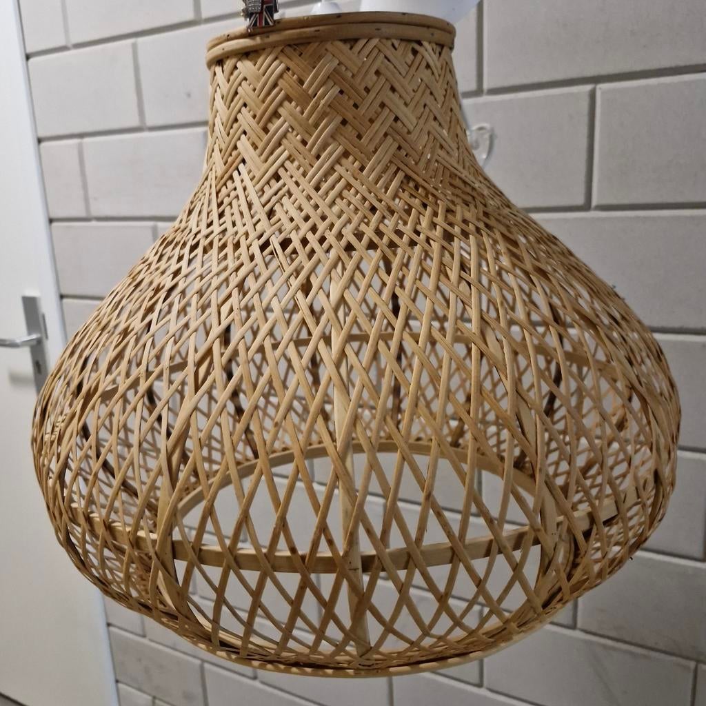 Grote rotan/rieten hanglamp, Ophalen, Rond