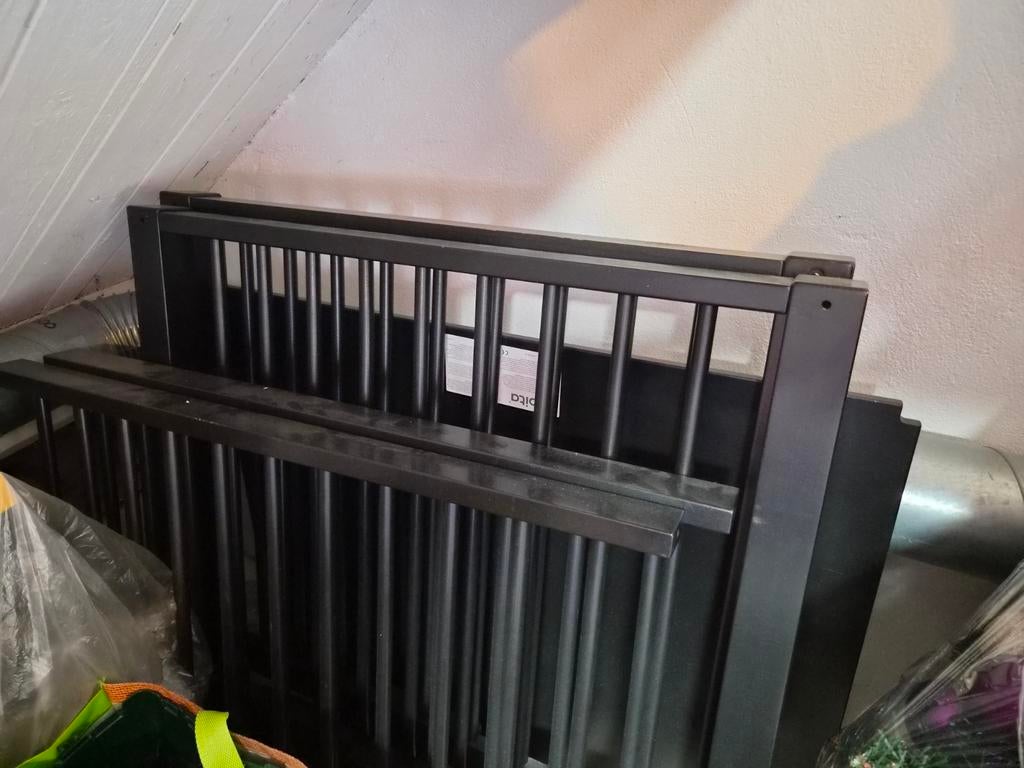 Bobita box - Donkerbruin, in hoogte verstelbaar, Kinderen en Baby's, Boxen, Ophalen, Zo goed als nieuw, Vierkant, In hoogte verstelbaar
