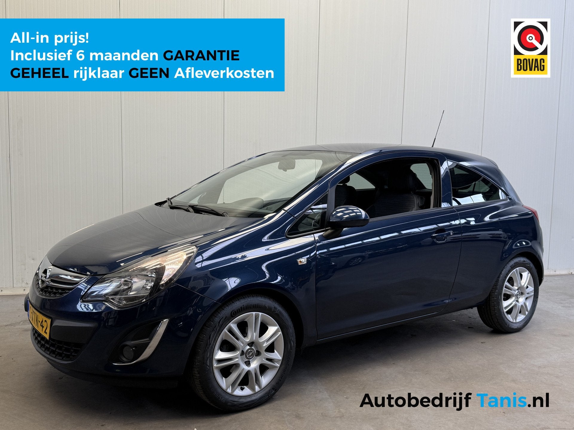 Opel Corsa 1.2-16V BlitZ NAVIGATIE-AIRCO-TREKHAAK-LMV-PDC, Voorwielaandrijving, 4 cilinders, Met garantie (alle), Blauw