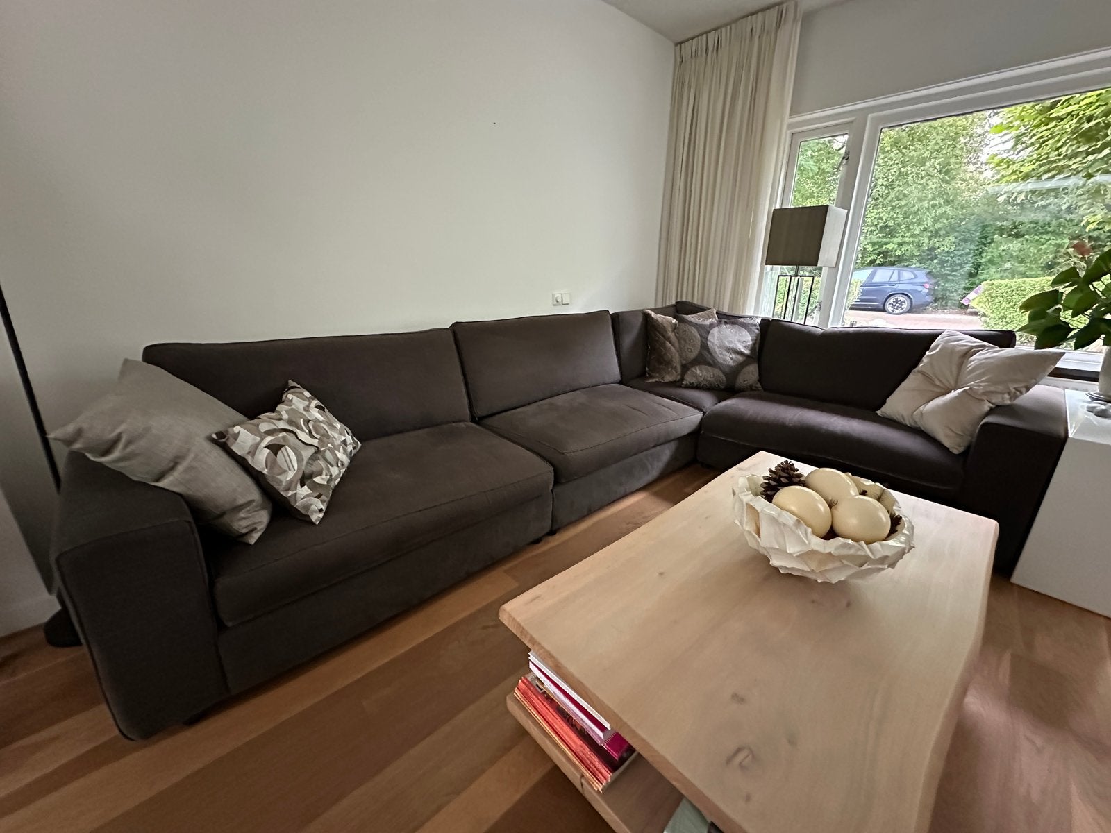 Grote, moderne hoekbank antraciet Grijs, izgs!, Ophalen, Gebruikt, Stof, Modern