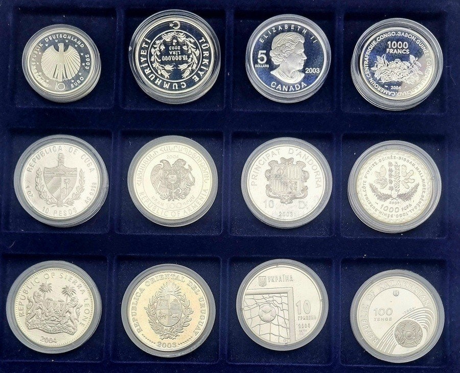 502. Zilveren munten - WK voetbal, 2006–2008, Ophalen, Nederland en Buitenland, Munten